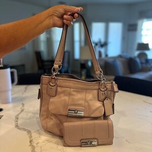 Coach Leather tote and matching wallet